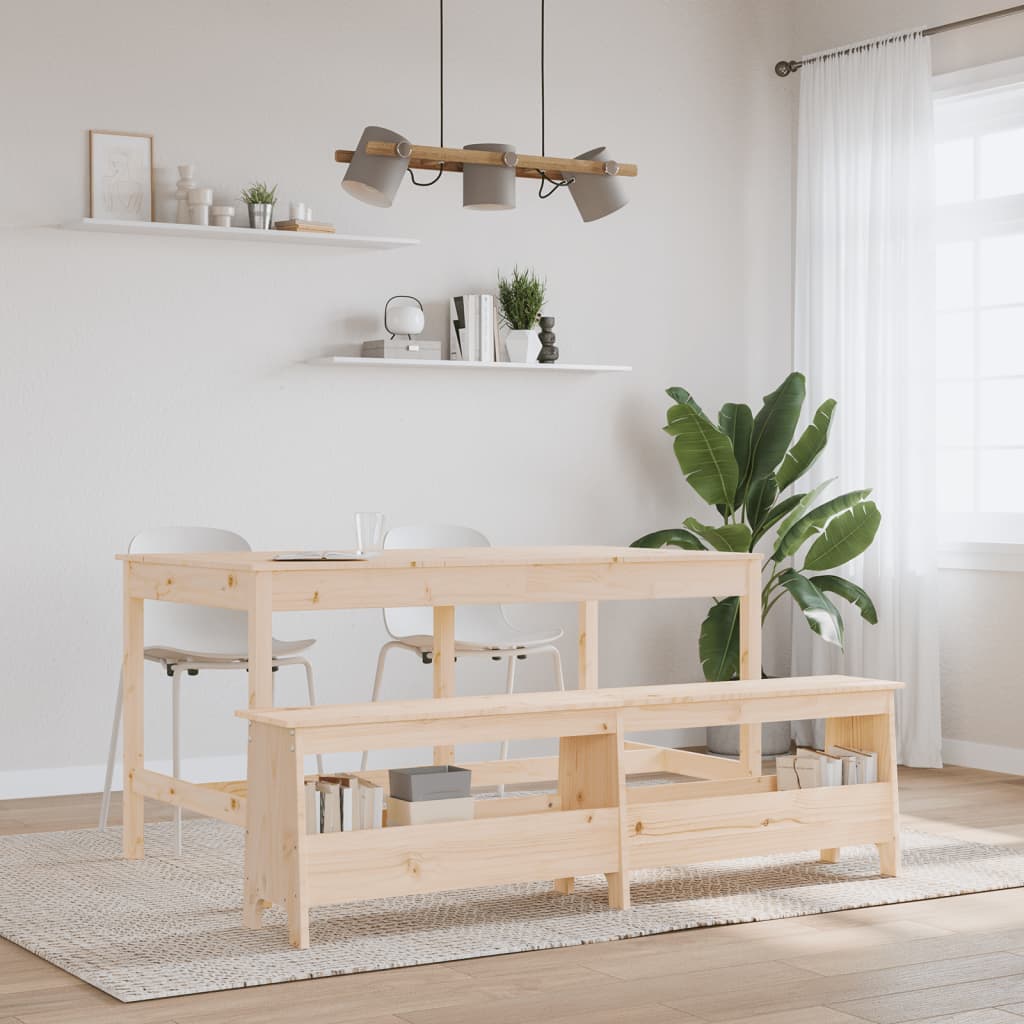 entrébænk 160x28x45 cm massivt træ fyrretræ