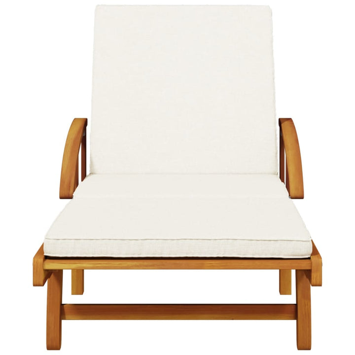 liggestole 2 stk. 200x68x83 cm med hynder massivt akacietræ