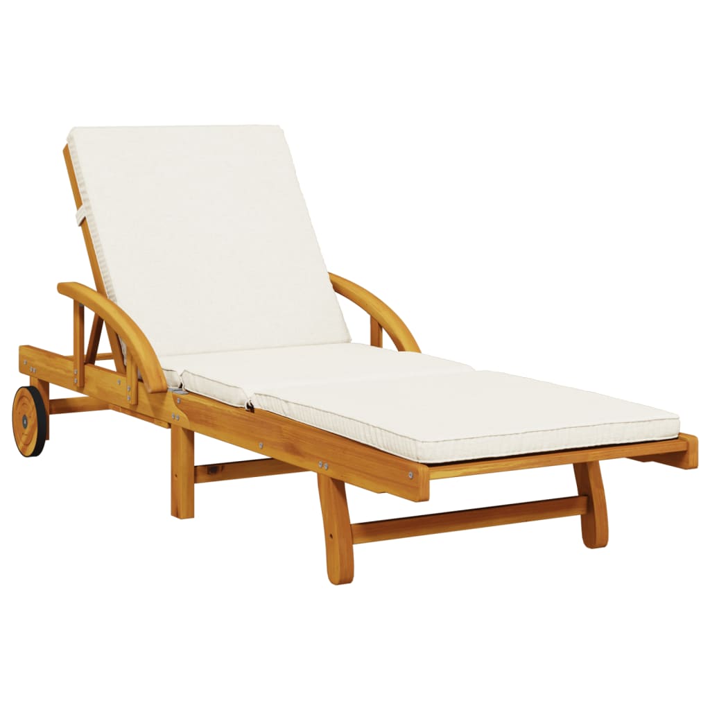liggestole 2 stk. 200x68x83 cm med hynder massivt akacietræ