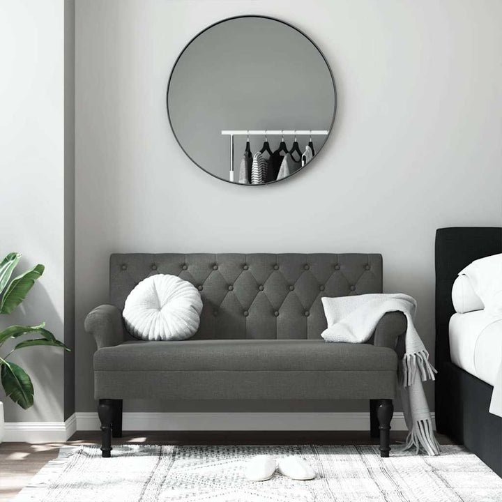 bænk med ryglæn mørkegrå 120x62x75,5 cm stof
