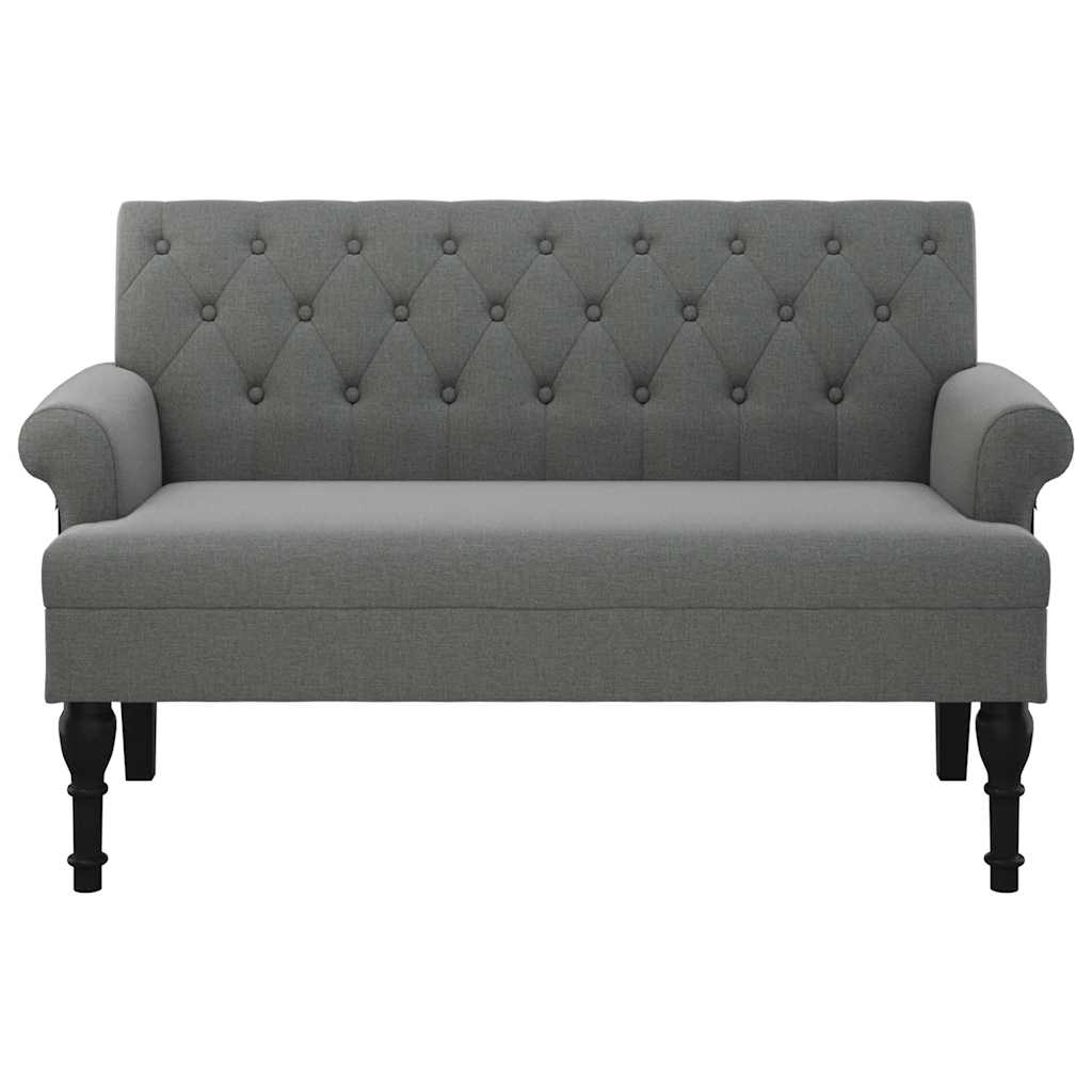bænk med ryglæn mørkegrå 120x62x75,5 cm stof