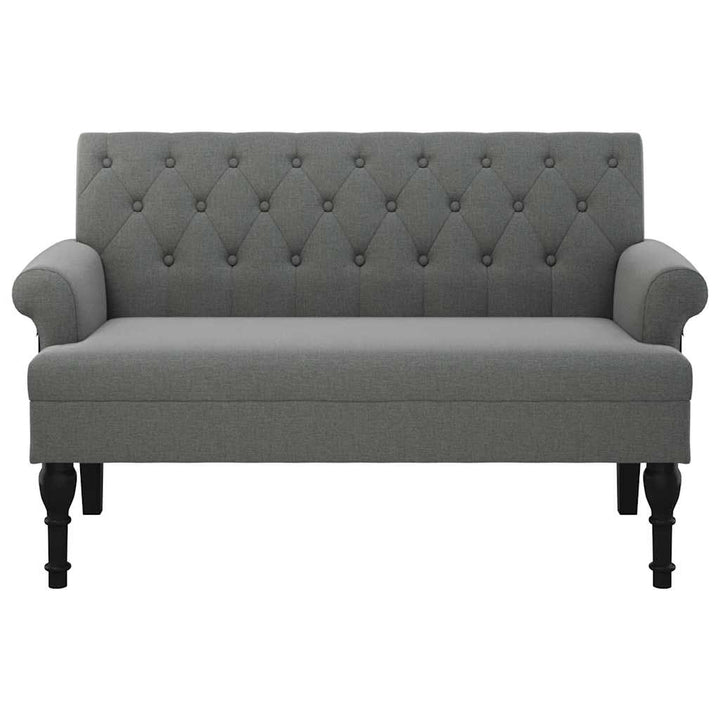 bænk med ryglæn mørkegrå 120x62x75,5 cm stof