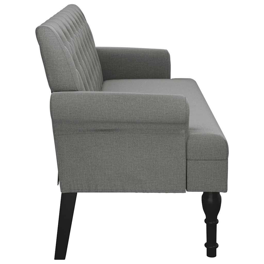 bænk med ryglæn mørkegrå 120x62x75,5 cm stof
