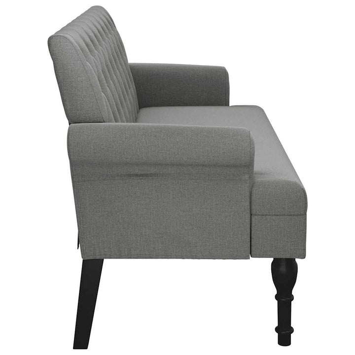 bænk med ryglæn mørkegrå 120x62x75,5 cm stof