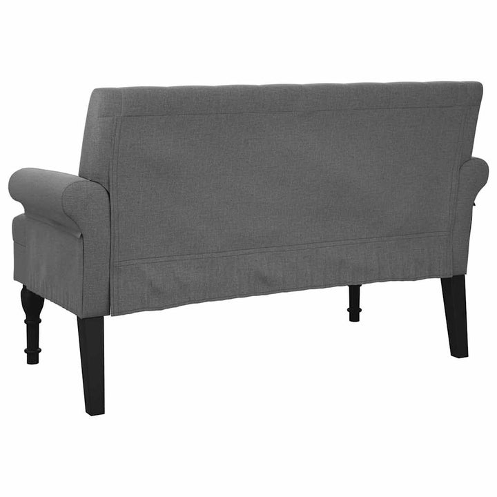 bænk med ryglæn mørkegrå 120x62x75,5 cm stof