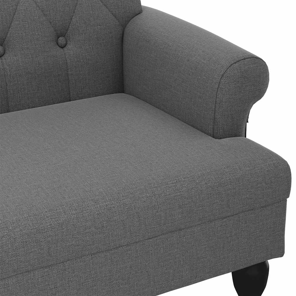 bænk med ryglæn mørkegrå 120x62x75,5 cm stof