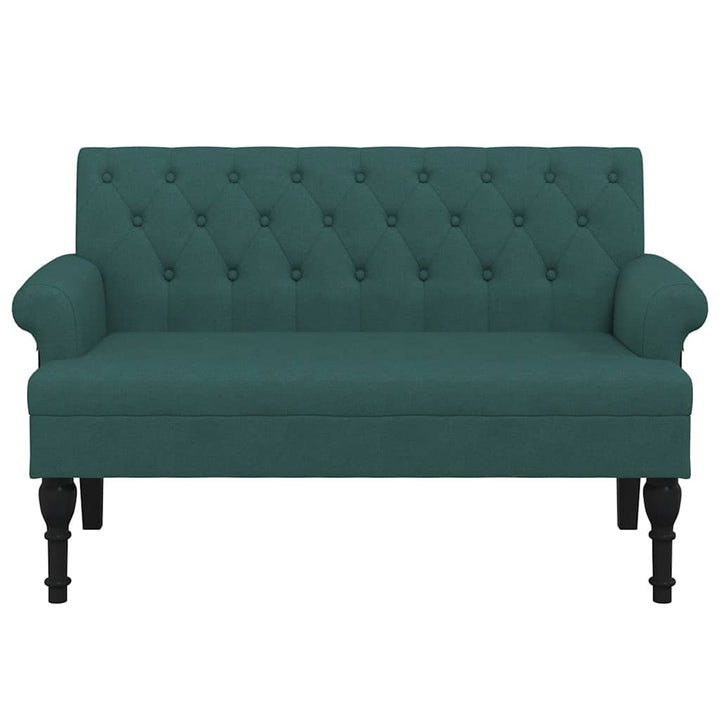 bænk med ryglæn 120x62x75,5 cm stof mørkegrøn