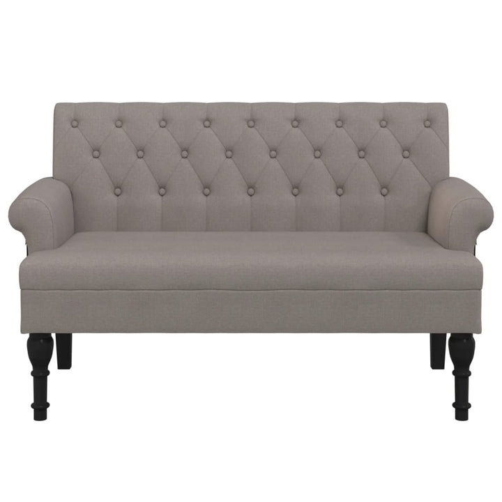 bænk med ryglæn 120x62x75,5 cm stof gråbrun