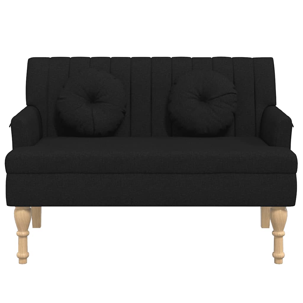 bænk med hynder 113x64,5x75,5 cm stof stof