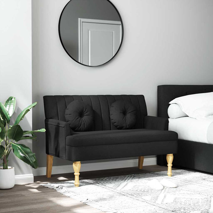 bænk med hynder 113x64,5x75,5 cm stof stof