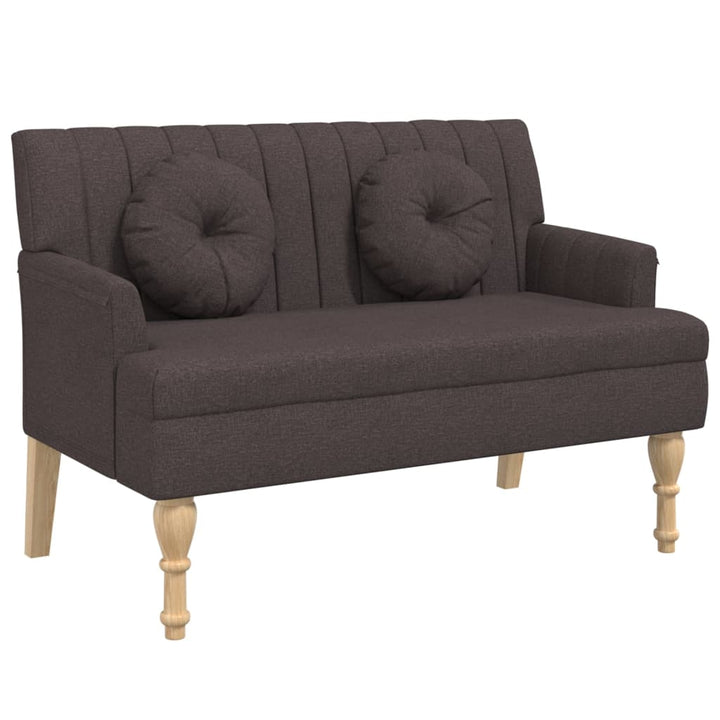 bænk med hynder 113x64,5x75,5 cm stof mørkebrun