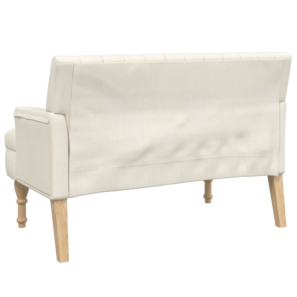 bænk med hynder 113x64,5x75,5 cm hør