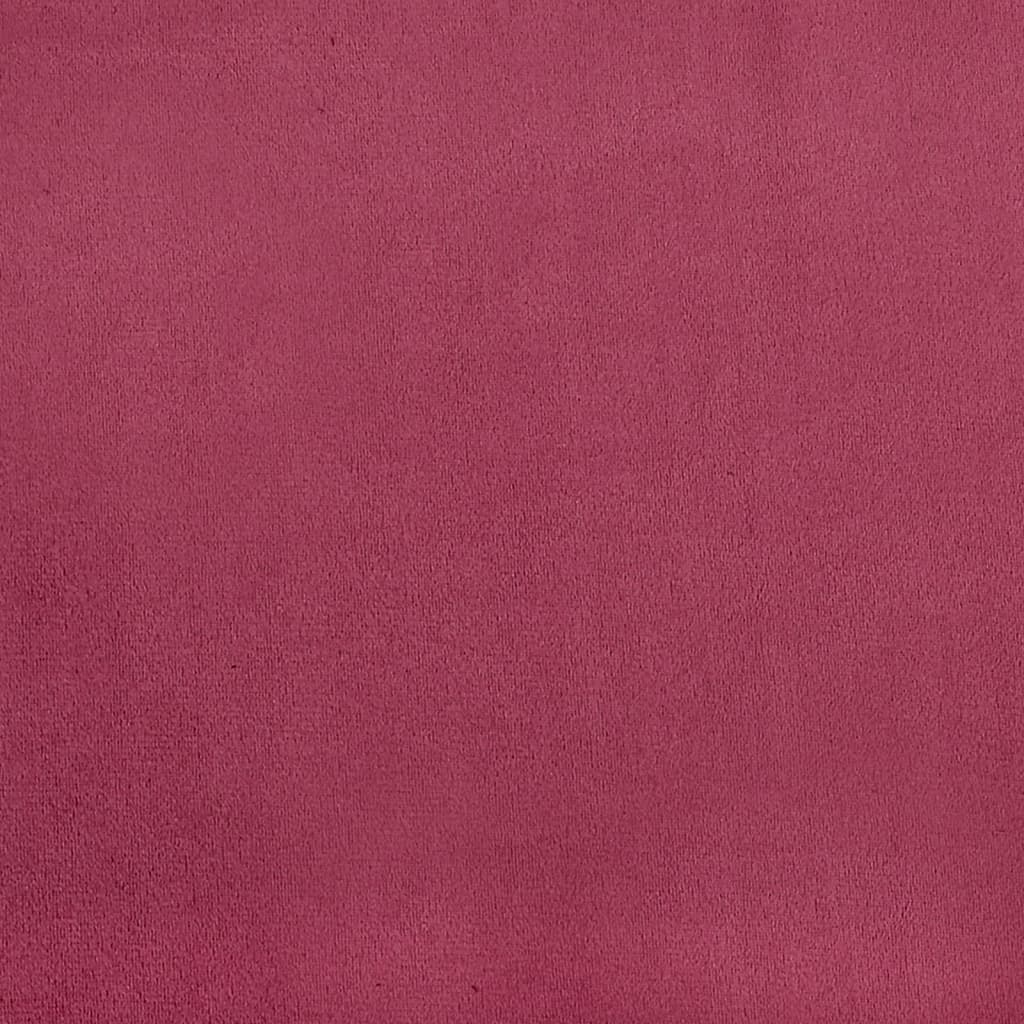 bænk med hynder 120,5x65x75 cm velour vinrød