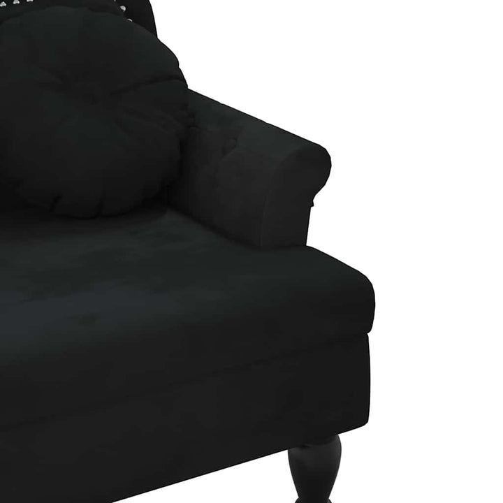 bænk med hynder sort 120,5x65x75 cm fløjl