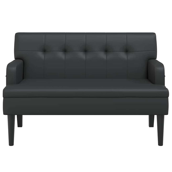 bænk med ryglæn sort 112x65,5x75 cm kunstlæder