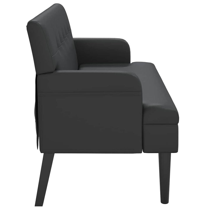 bænk med ryglæn sort 112x65,5x75 cm kunstlæder