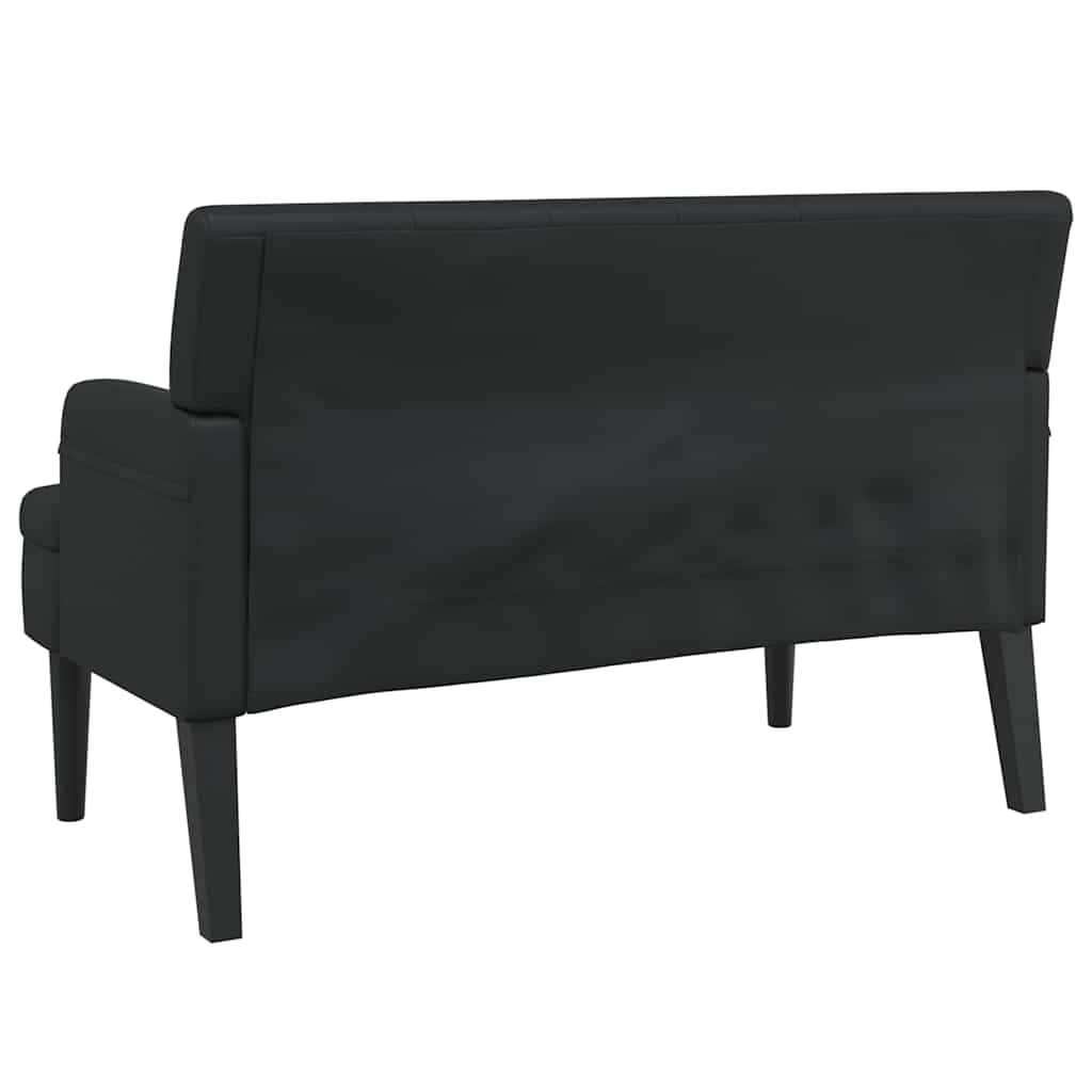 bænk med ryglæn sort 112x65,5x75 cm kunstlæder