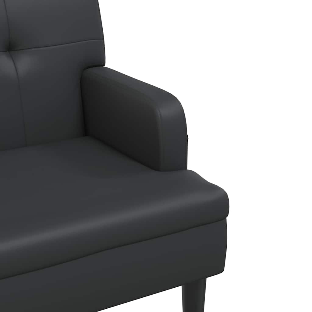 bænk med ryglæn sort 112x65,5x75 cm kunstlæder
