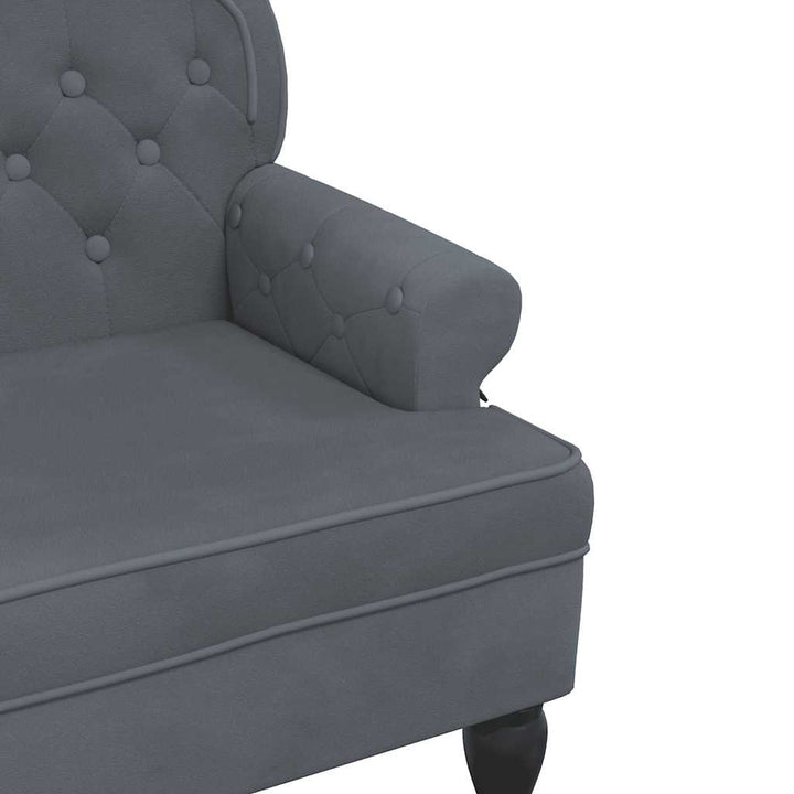 bænk med ryglæn 119,5x64,5x75 cm velour mørkegrå