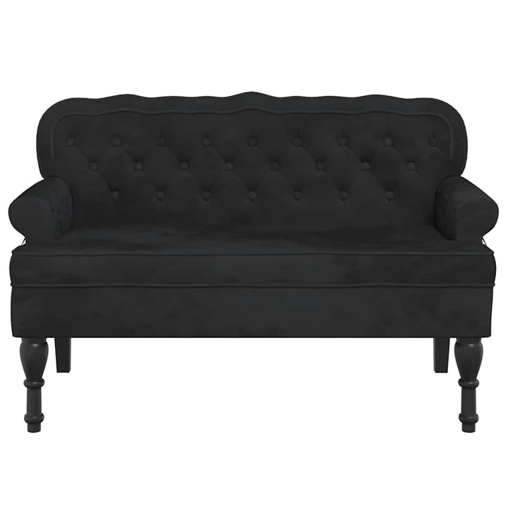 bænk med ryglæn sort 119,5x64,5x75 cm fløjl