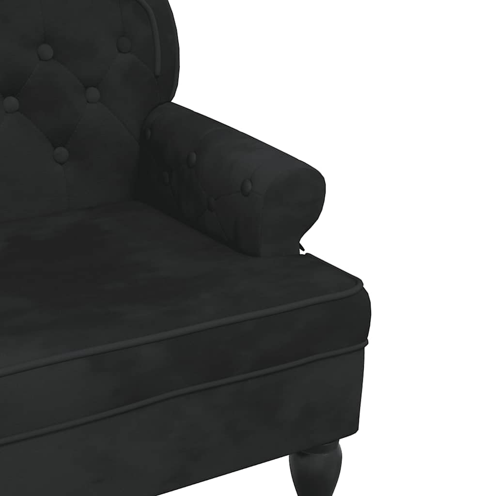 bænk med ryglæn sort 119,5x64,5x75 cm fløjl