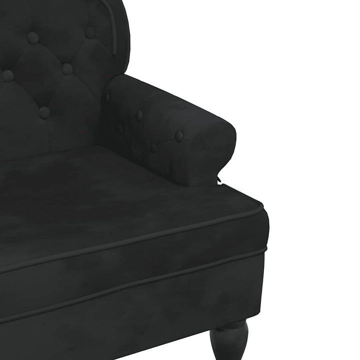 bænk med ryglæn sort 119,5x64,5x75 cm fløjl