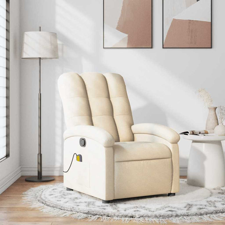 massagestol stof cremefarvet