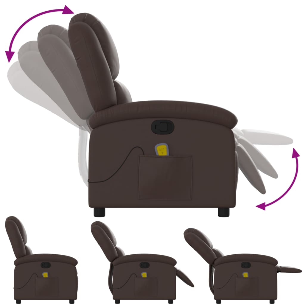 massagestol kunstlæder brun