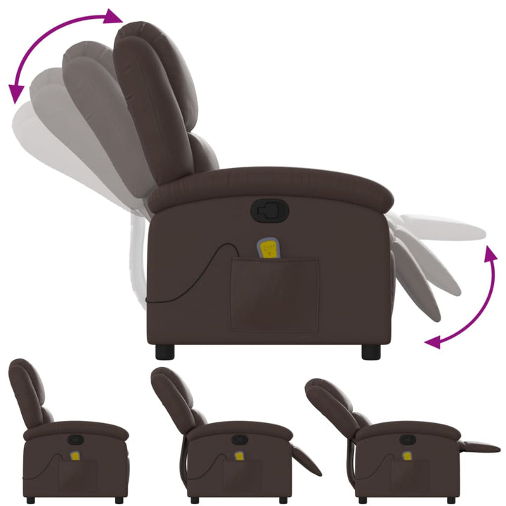 massagestol kunstlæder brun