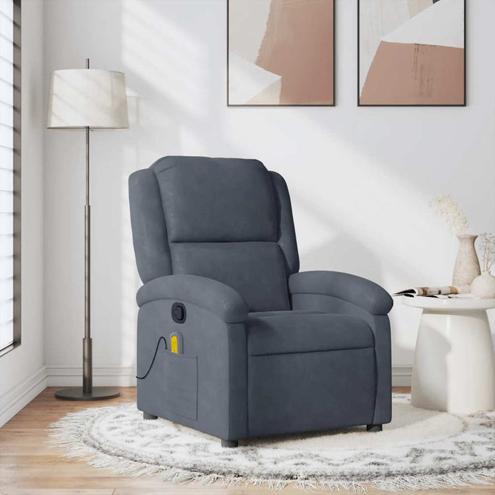 massagestol velour mørkegrå