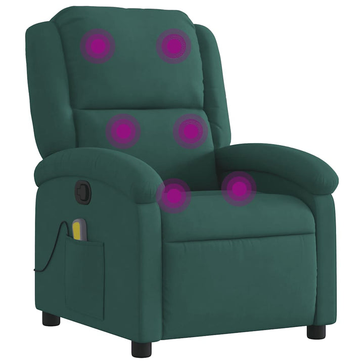 massagestol velour mørkegrøn