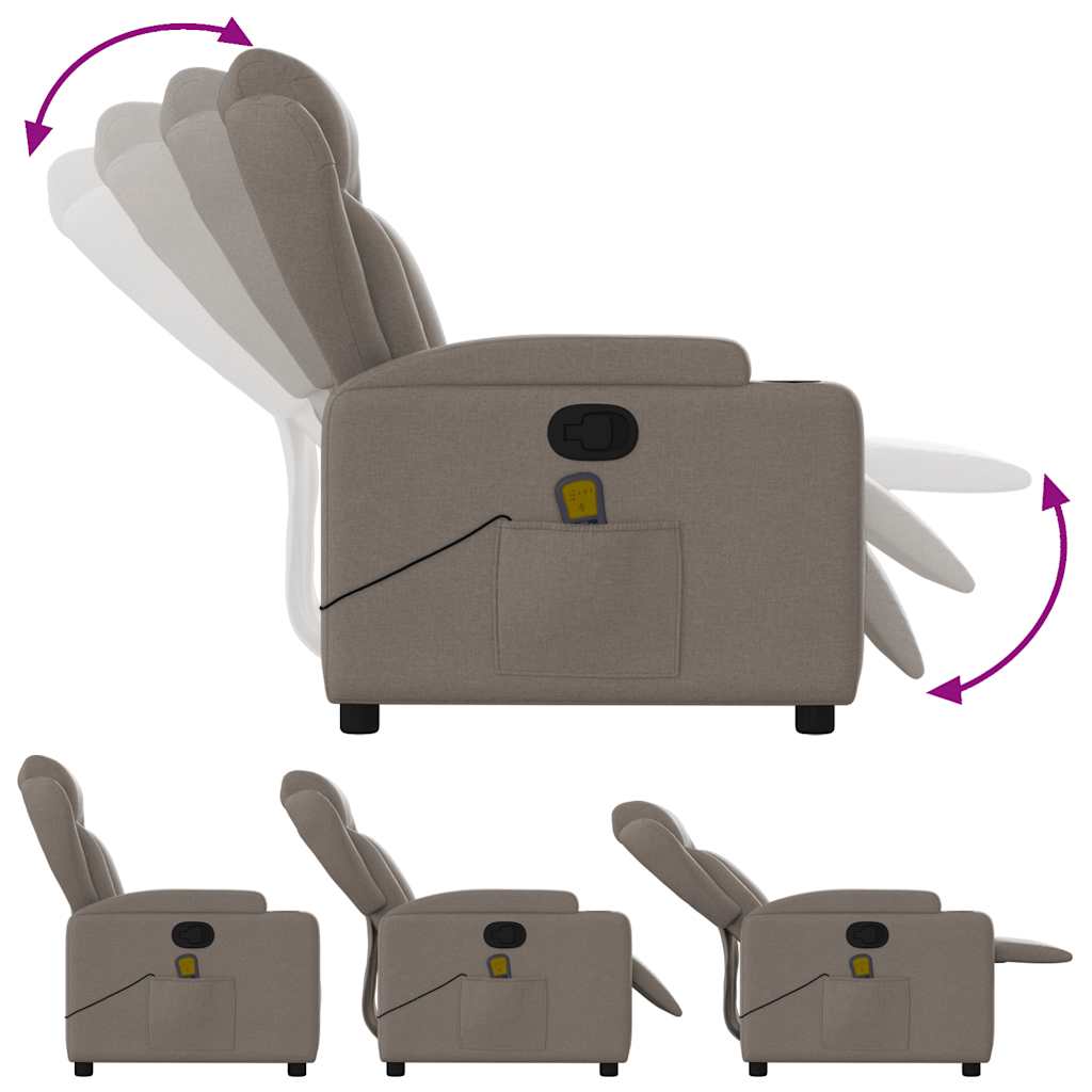 massagestol taupe stof