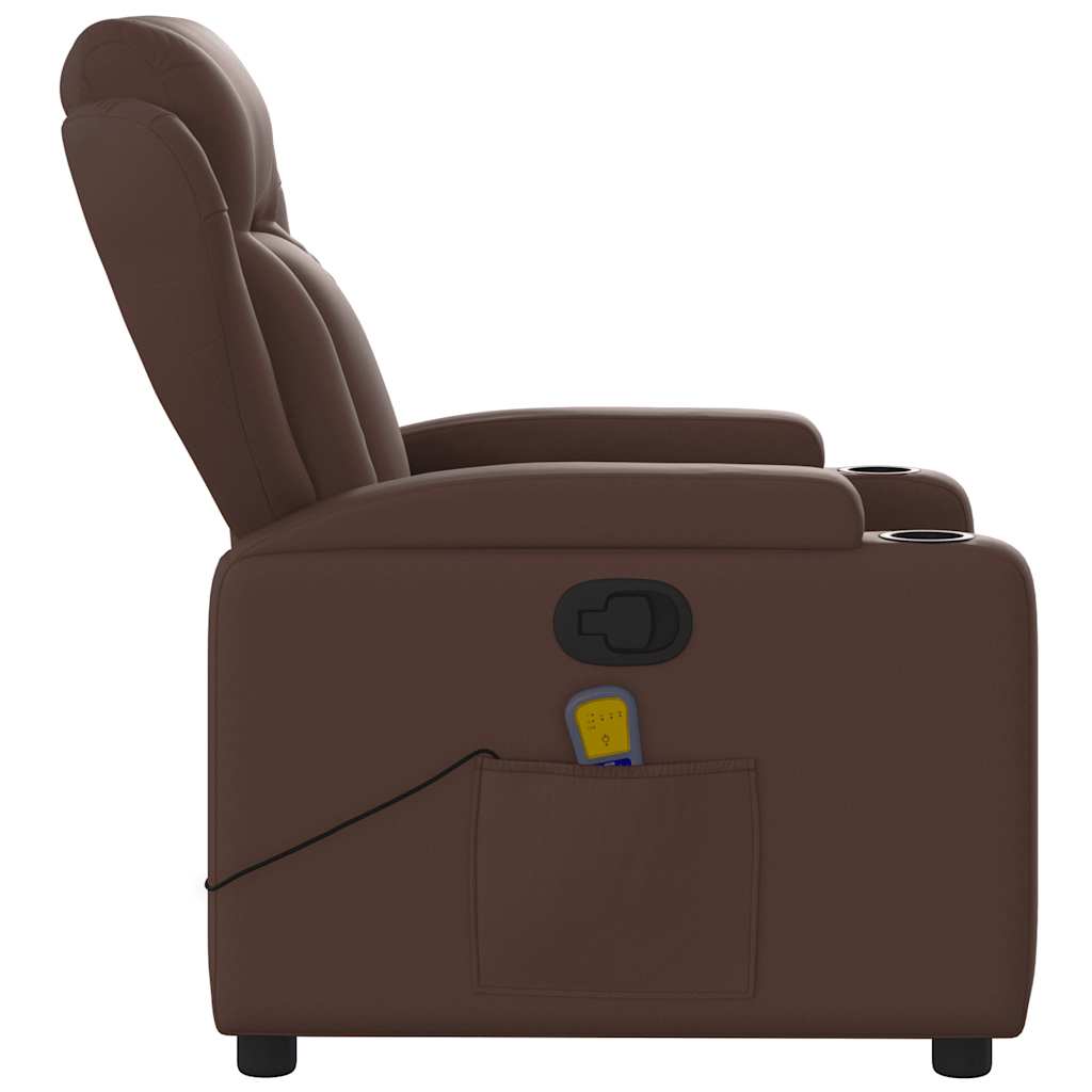 massagestol kunstlæder brun