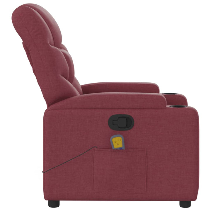 massagestol stof vinrød