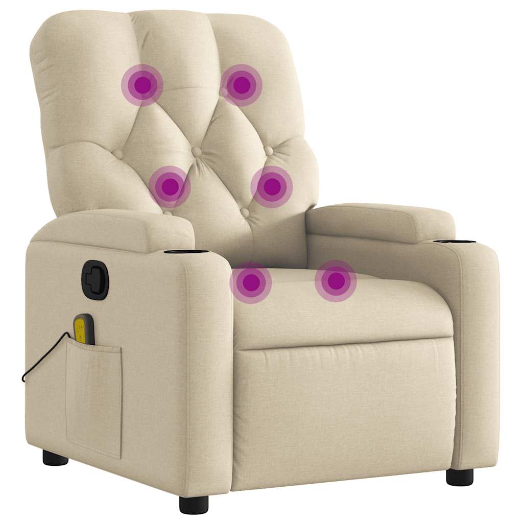 massagestol stof cremefarvet