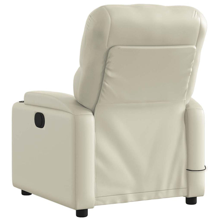 massagestol kunstlæder cremefarvet