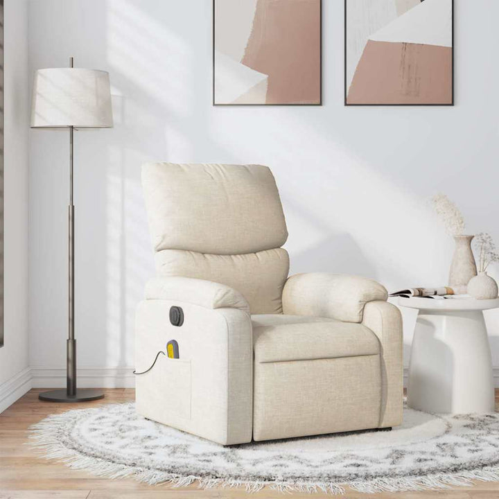 massagestol stof cremefarvet