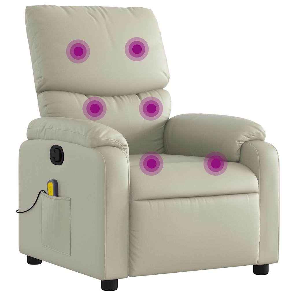 massagestol kunstlæder cremefarvet