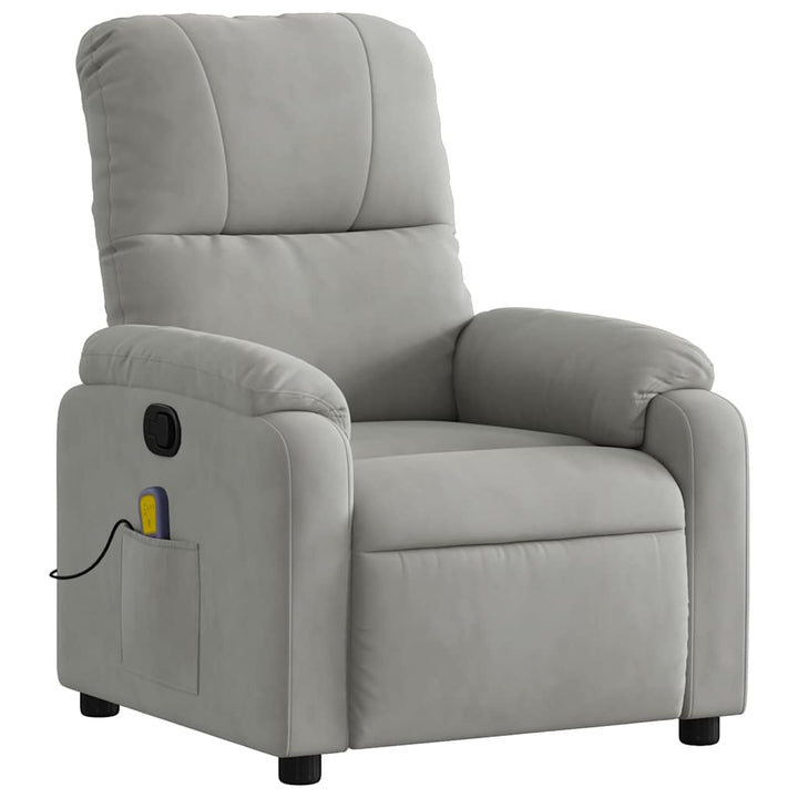 massagestol mikrofiberstof lysegrå
