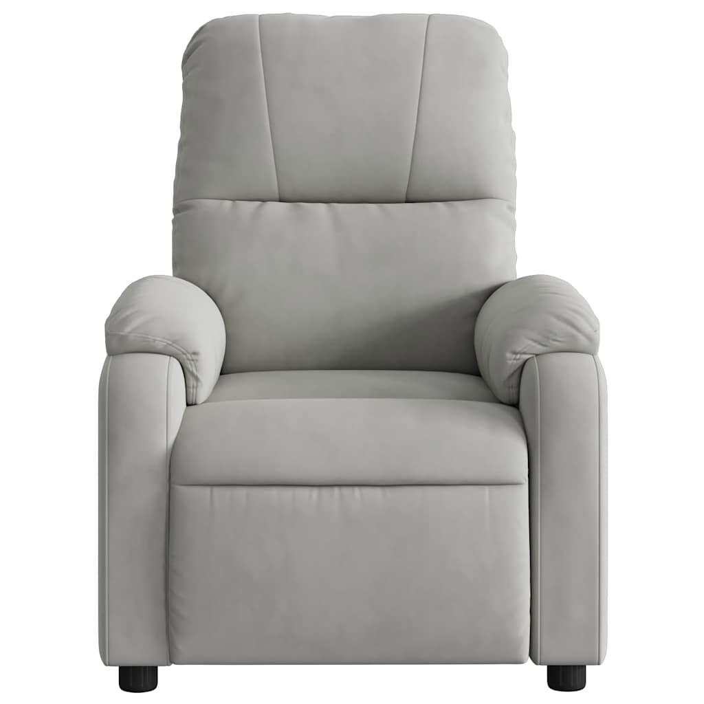 massagestol mikrofiberstof lysegrå