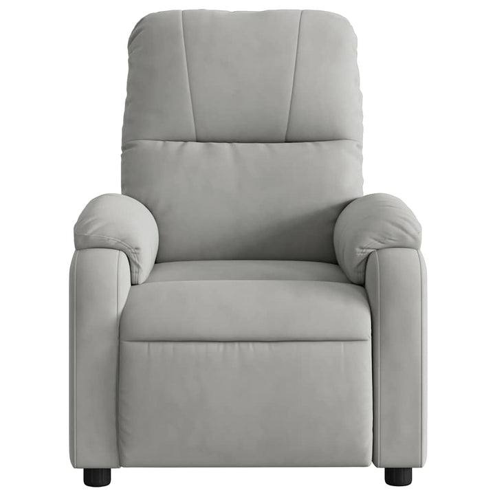 massagestol mikrofiberstof lysegrå
