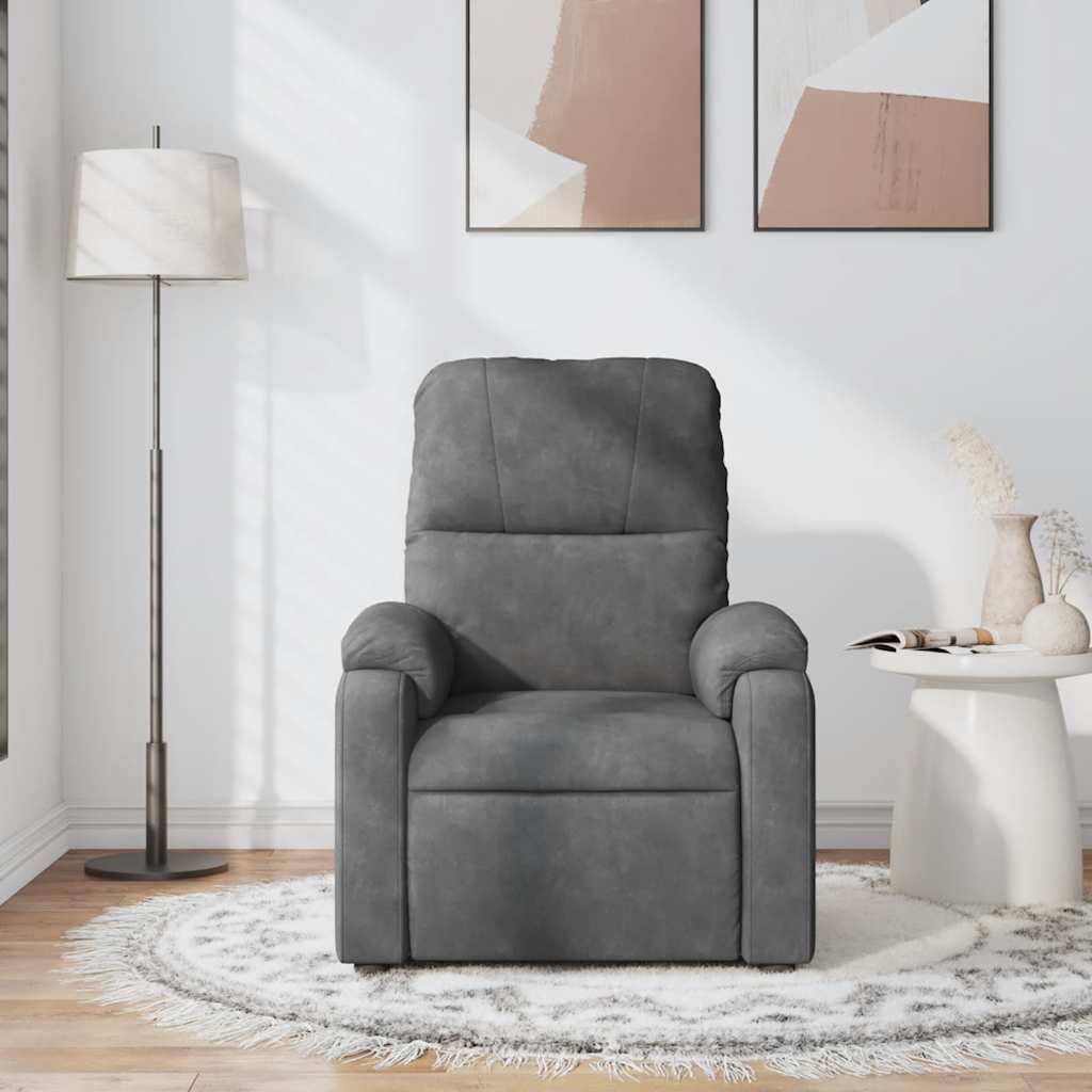 massagestol mikrofiberstof mørkegrå