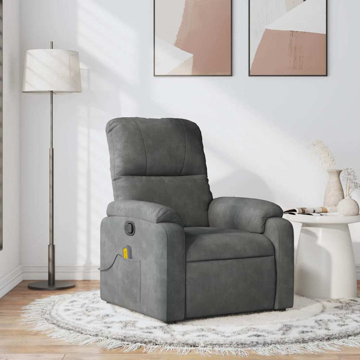 massagestol mikrofiberstof mørkegrå