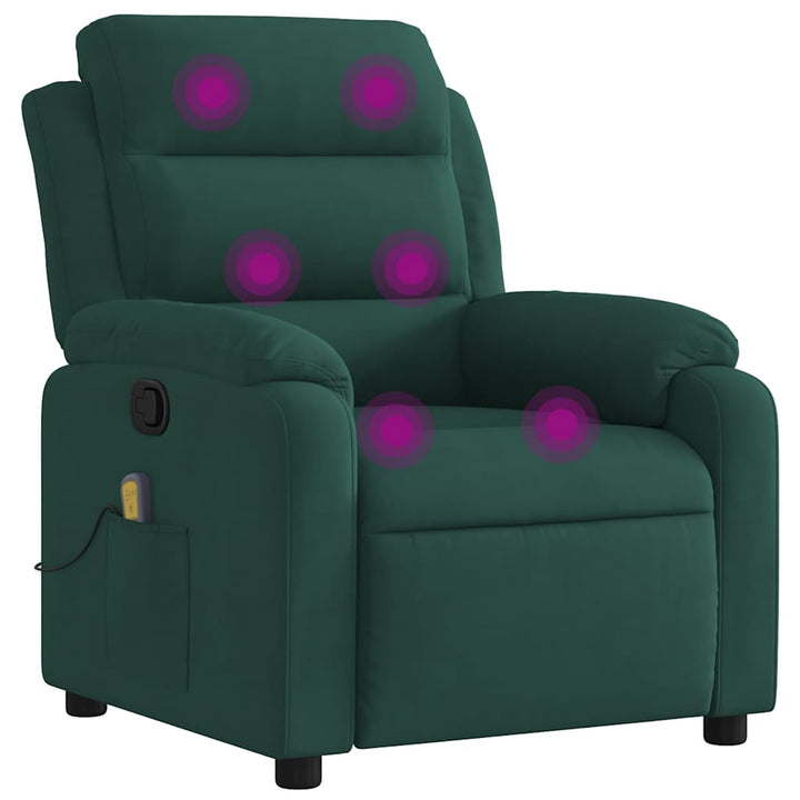 massagestol velour mørkegrøn