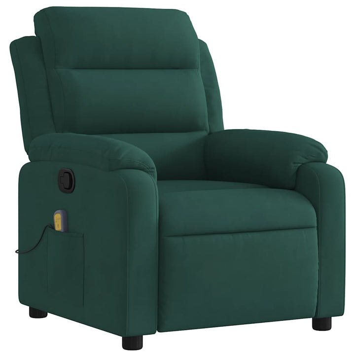 massagestol velour mørkegrøn