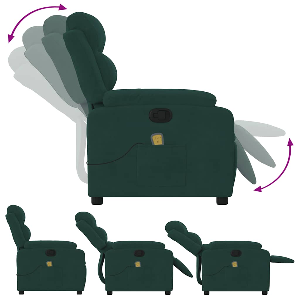 massagestol velour mørkegrøn