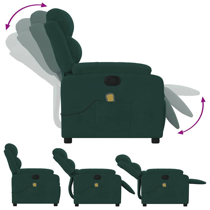 massagestol velour mørkegrøn