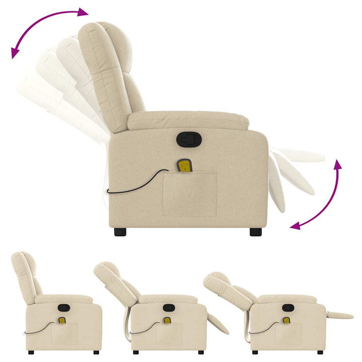 massagestol stof cremefarvet