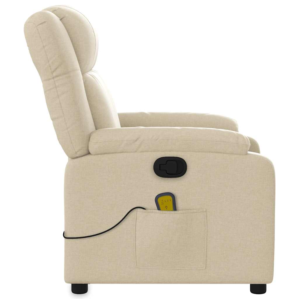 massagestol stof cremefarvet