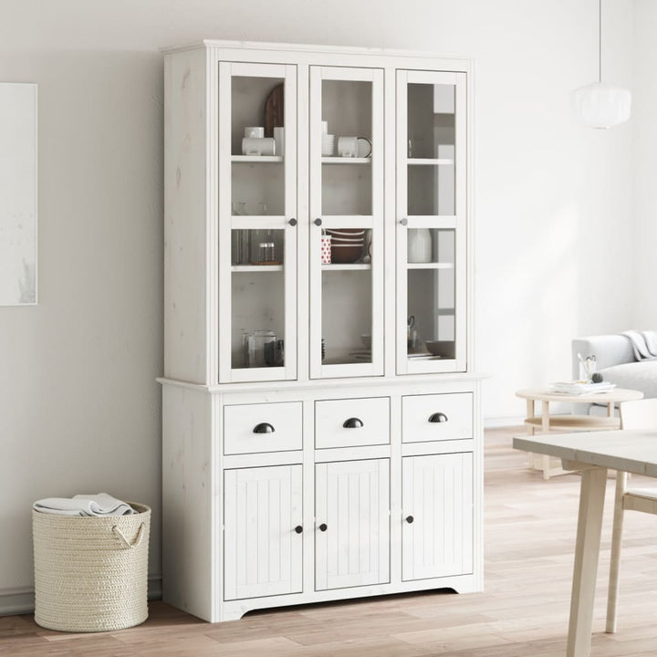 skænk BODO 115,5x43x200,5 cm massivt fyrretræ hvid